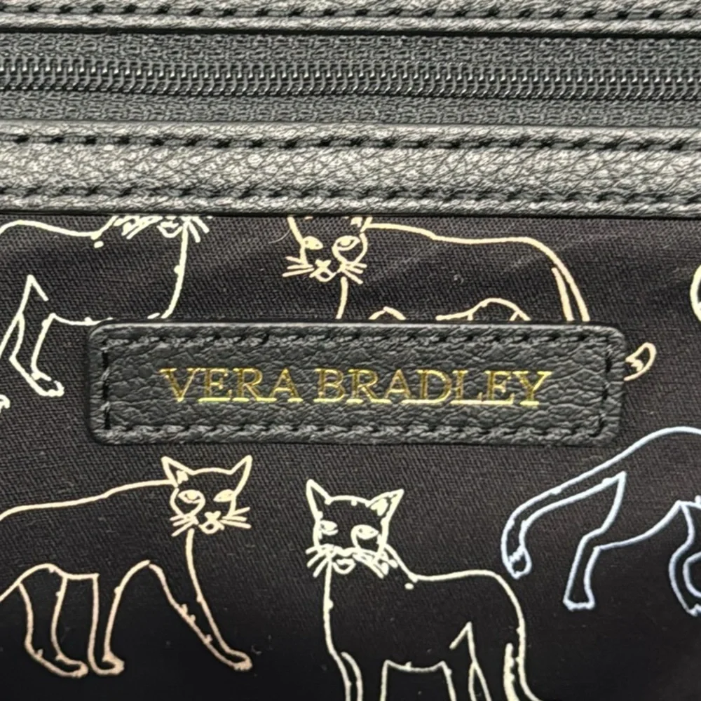 Vera Bradley Stella Mini Satchel Women's Leather Cheetah Black Shoulder Bag -New